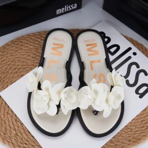 【WYSIWYG】Melissa same style Summer camellia jelly shoes womens beach flip-flops sandals and slippers