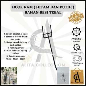 CANTOLAN RAK HOOK RAM GANTUNGAN BAHAN BESI TEBAL WARNA HITAM PUTIH UKURAN  5 /10 / 15 / 20 CM HARGA MURAH BARANG BERKUALITAS PROMO DISKON TERLARIS