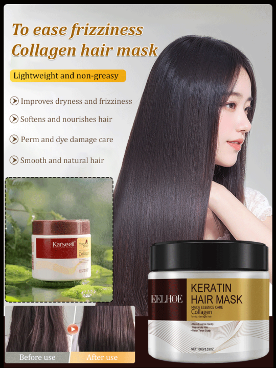 【Fast ship】EELHOE Hair Mask Collagen Repairs and Moisturizes Dry Split ...