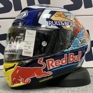 SHOEI X14 Full Face Motorcycle Helmet Red Bull Lucky Cat Helmet Riding Motocross Racing Motobike Helmet