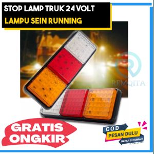 Stop Lamp Truk 24 volt 8D Sein Running Lampu LED 24 volt Truk Lampu Variasi Mobil Truk Panjang 42 cm