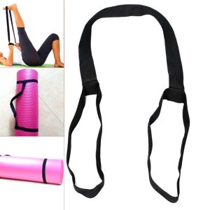 BLACKON Màu đen Dễ dàng mang theo đàn hồi Dây buộc Hàng Hot Thể dục thể thao Looped Sling Dây căng Dây căng Đai bó thảm tập Yoga Yoga Strap