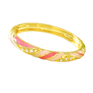 LEKGAVD Enamel Vintage Cloisonne Bangle Traditional Lines Shape Chinese Crystal Bangle Hawaiian Classic Womens Hand Bracelet Gifts for Women Girl