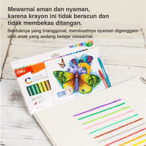 Crayons Plastic Deli C200 00-20 12 18 24 Warna