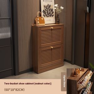 Urban Echo Solid Wood Shoe Cabinet with Ultra-Thin Design