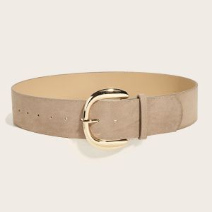 ZENO Phong cách maillard Thắt lưng da lộn bản rộng Thiết kế sang trọng Hợp thời trang Dây đeo thắt lưng công sở Thời trang nữ Thường ngày Thắt lưng có khóa cài ghim Quà Tặng