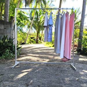 แบบสำเร็จ แข็งแรงมาก ราวตากผ้า ราวแขวนเสื้อเหล็กกัลวาไนซ์  ราวตลาดนัด ที่แขวนเสื้อ MT091