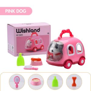 Pet Crate with Accessories Electronic Walking Animals for Kids Pretend Play by WISHLAND