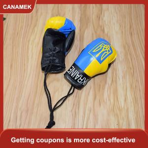 【CANAMEK 】 Ukraine National Flag Boxing Gloves Keychains Hanging Pendant Accessories