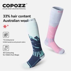 COPOZZ Kids Merino Wool Ski Socks 1 Pair Winter Warm Thermal Socks Elastic Thick Skiing Snowboarding Socks for Child Boys Girls2026