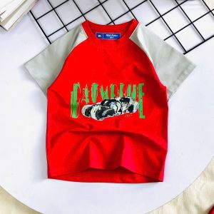 Áo thun raplang hình xe đua chất liệu thun cotton 100% co giản 4 chiều cho bé từ 10-38kg