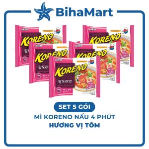 [SET 5 GÓI] - PALDO - Mì nấu Koreno hương vị Tôm Mì Koreno tôm Mì tôm Koreno Hàn Quốc ăn liền Mì Hàn Quốc (100g/gói)