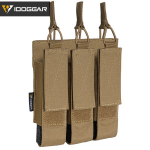 IDOGEAR Tactical SMG Triple Mag Pouch Kriss Mag Carrier MOLLE For SMG Kriss MP7 MP5 Vector Mag Pouch Tactical Outdoors Sports Bag 3576