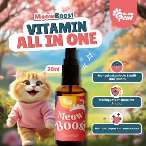 MEOW BOOST Vitamin Kucing Pump 30ml All in One Pelebat Bulu Penggemuk Penambah Nafsu Makan Imunitas Kucing Anabul Gembul Kulit Sehat Anti Rontok Bulu Kucing Obat Pelebat Bulu Kucing Makanan Pakan Kucing Native