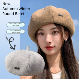 MAYIT Ấm áp Mũ beret mùa đông Len Phong cách retro Mũ beret nỉ Thời trang Mềm mại Mũ lưỡi trai đơn giản Quý cô