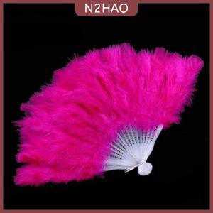 N2HAO 9 Màu Sắc Mới Trang Phục Đám Cưới Showgirl Nhảy Gấp Tay Lông Fan Ưa Thích