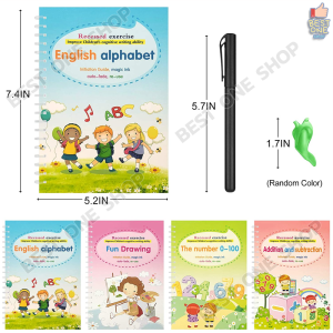 A181 หนังสือฝึกเขียน สมุดคัดลายมือ สมุดหัดเขียน ฝึกเขียน ฝึกวาดรูป คณิตศาสตร์ นับเลข พร้อมปากกาหมึกล่องหน