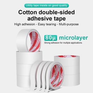 10M Double Sided Adhesive Tape High Strong Ultra Thin White Hand Tearing Tissue Tapes for Home Office Craft Mounting Fixing