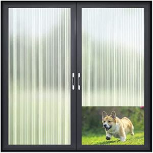 Matt Window Privacy Film Reeded Glass Window Film Translucent Privacy Film for Window Non Adhesive Window Film for Home Office
