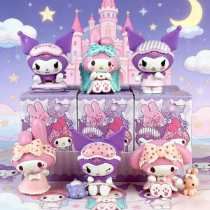 Blind Box Figure Doll Sulit Budol Matibay Kuromi Melody Sanrio PVC Material Pajama Party Collection Desktop Decor Birthday Gift For Kids