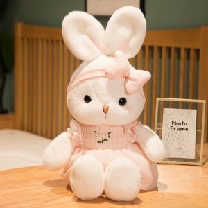 JOJO CASTLE 40/50/60/80/120cm Kawaii Rabbit Big Size Plush Toy Stuffed Animal Soft Plushie Princess Rabbit with Dress for Kids Girls Birthday New Year Gift Valentines Day Gift