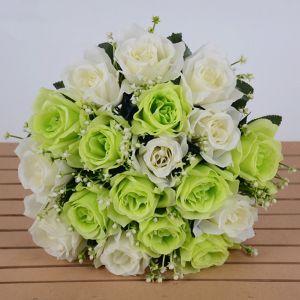BESTITIT mini Hoa thật hạnh phúc 10 màu sắc 18 đầu Hoa hồng mô phỏng tự nhiên Chất lượng cao Quà tặng ảnh Bó hoa cỏ pha lê Trang trí nhà cửa