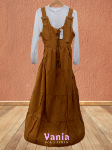 Geka Collection - Gamis VANIA Overall inner Crinkle combo Polo Linen