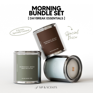 [SG] Sip & Scents Morning Bundle | Scented Soy Wax Candles 300g x 3 | Cozy Fresh | Home Gift