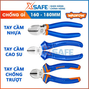 Kềm cắt mũi ngắn Wadfow 6-7inch kìm được phủ lớp dầu bóng và chống gỉ tay cầm nhựa/cao su/cao su chống trượt