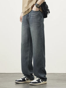 Lyocell Spring Summer New Straight Jeans Men Fashion Vintage Y2k Pants Streetwear Loose Casual Mens Wide Denim Pants