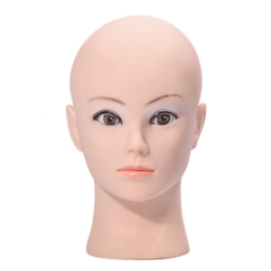 Cosmetology Mannequin Head Bald Manikin Head for Wigs Making Display Hats Glasses Mask Helmets Display Head Model Gifts