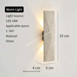 Luma Wabi-Sabi Style Wall Lamp Waterproof Yellow Travertine Wall Lamp for Living Room Bedroom Outdoor Courtyard Garden Lighting