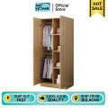 MYHOME  Wardrobe Modern Simple Clothing Storage Cabinet Bedroom Assembly Hanging Solid Wood Wardrobe. 