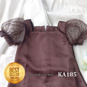 Coklat Mahogany 2025 Dress Bayi 0 6 12 Bulan Cokelat Mahogani Gaun Pesta Ultah Kondangan Korean Style Model Terbaru Baju Bayi Cewek Lucu Coffee KA185