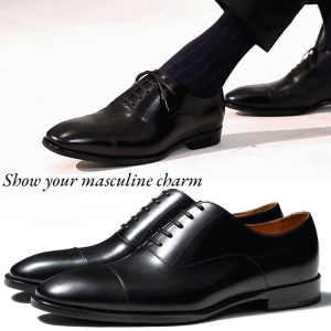 Mens leather shoes three joints laceup oxfords pointed toe casual shoes