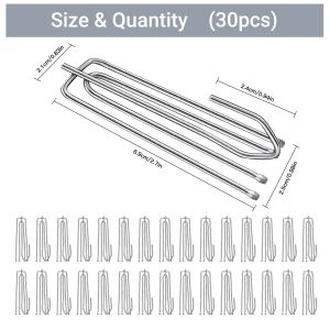 30pcs Curtain Hook For Drapes 4-Prong Pinch Pleat Curtain Clip Stainless steel Curtain Pleater Hooks