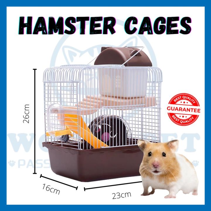 Ready Stock] Hamster Pet Cage Set with the size 26cm x 16cm x 23cm