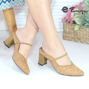 Emye - Sepatu Sandal Pesta Wedding Brukat Glitter Tali Wanita Hak Tahu 7cm