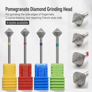OURTOUR C Radians Diamond Nail Drill Bit Edge Trimming Cuticle Cleaning Gel Polish Remover  Buffer Nail Edge Trimming Tool Manicure Accessories