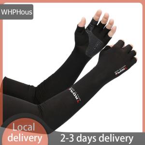 [COD] WHPHous Ship within 24 hours 2pcs Arm Sleeves Cycling Running Fishing Climbing Arm Cover Sun UV Protection Ice Cool Sleeves With 5-finger Cuff