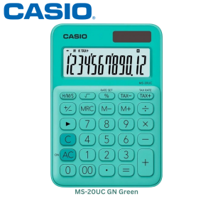 Genuine Casio MS-20UC Pink/Green/Blue/Light Blue/Lime Green/Orange My Style Colorful Series Mini Desk Type Calculator 12 digits 2-way power (solar/battery)