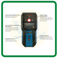 BOSCH Original GMS120-27 Detector/Wall Scanner Detector/Measure Meter/Multi Detector Battery Machine. 