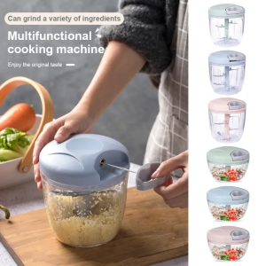 ASUKY | Garlic Food Chopper Manual Crusher Press for Onion Vegetable Meat Salad Cutter Smasher Hammer Masher 500ml/900ml