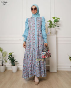 NMR Gamis MS Tangan Kerut Vol 2133-1 (Resleting Depan)