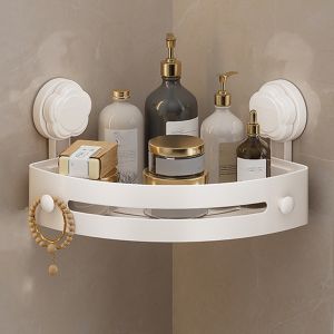 LIDIP Wall Mounted Bathroom Shelf Three-story Suction Cup Shampoo Rack Multifunctional Strong Load-bearing Corner Shelf Organizer Shower Space