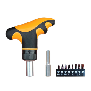 Ergonomic T Handle Ratchet Driver Kit 1/4 Inch Bit Driver Small Ratcheting Driver Repair for DIY & Repair Projects