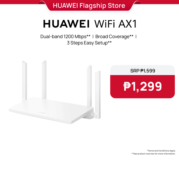 HUAWEI WIFI AX1 Router | Dual-band 1200 Mbps | Broad Coverage | 3 Steps ...