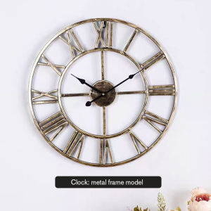 Clock Hanging Decorative Simple Generous Vintage Creative Bedroom Wrought Iron Wall Clock Bedroom Wrought Iron Wall Bookcase Living Room Decorative Clock