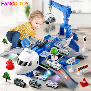 2021 Large Size Passenger Plane Deformation Music Simulation DIY Track Inertia Toy Aircraft Airplane Airliner Toy Car for kids