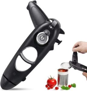 Multifunctional 8 in 1 Manual Can Opener Bottle Wine Opener with Rotary Handle